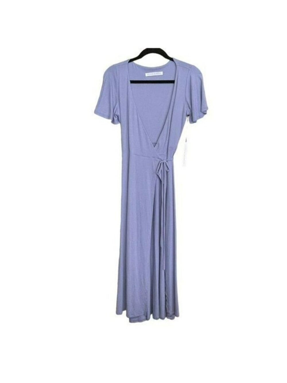 Susana Monaco Dress Sweet Lavender Flutter Sleeve Wrap Midi Sz XS New